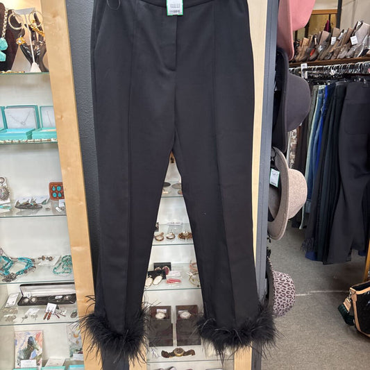 LUCYPARIS,FUR BOTTOM SLACKS ,BLK,M