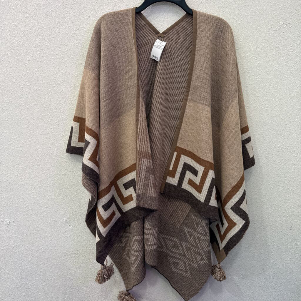BABY ALPACA,100% BABY ALPACA CARDIGAN ,TAN/BROWN ,OS
