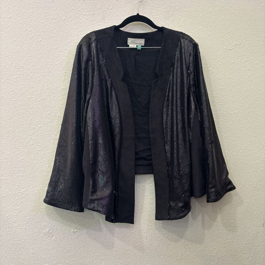 ANTHROPOLOGIE,SEQ SUEDE BLAZER ,BLK ,3X