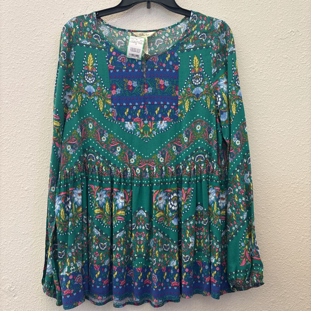 MATILDA JANE,L/S W/ RUFFLE FLOWERS ,GREEN ,M