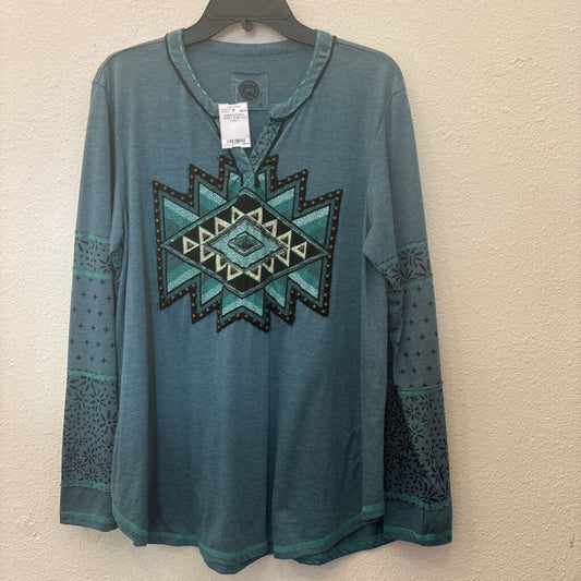 DOUBLE D RANCH,EMBROIDERED TSHIRT W/BEADS,TURG,L