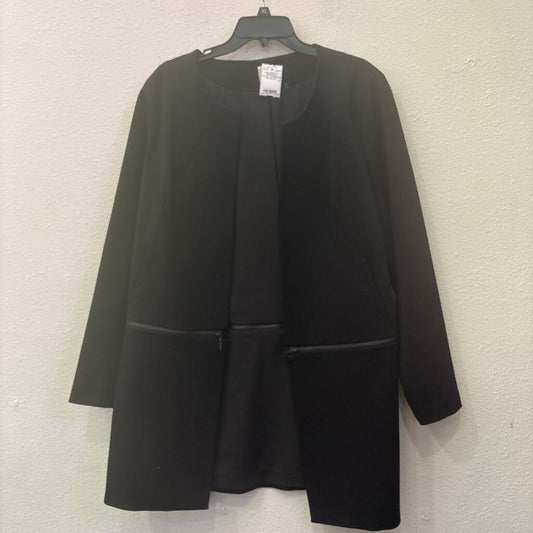 ECRU,LIGHTWEIGHT ZIPPERED JACKET/CARDIGAN ,BLACK,XL