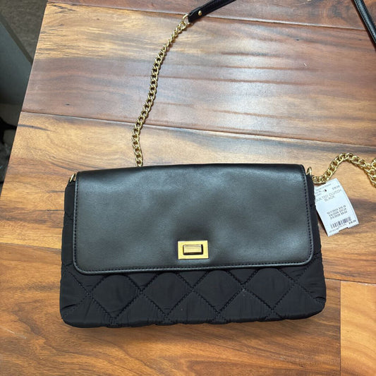 TALBOTS,QUILTED CLUTCH ,BLACK