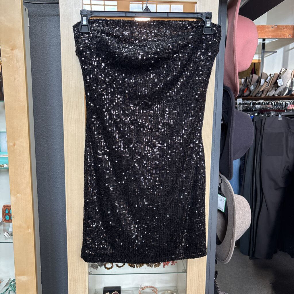 SLAPLESS SEQUIN DRESS NWT ,BLK,M