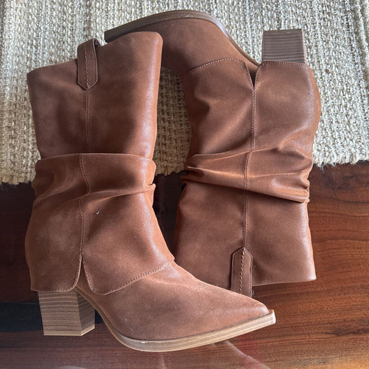 MIA,New suede boho western boot ,Brown,9