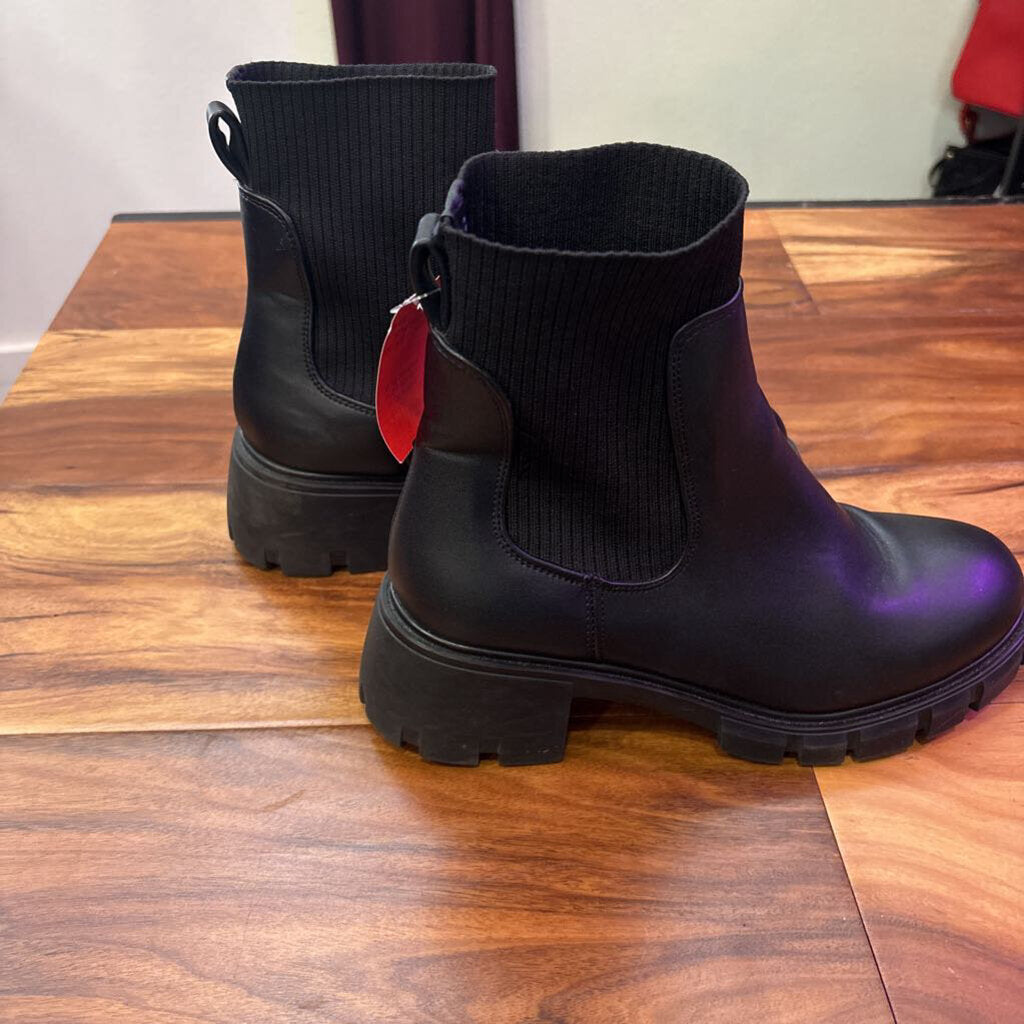 STEVE MADDEN,BOOTIE WITH STRETCH ,BLK,9M