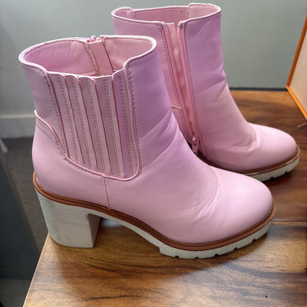 PIERRE DUMAS,HALF ZIPPER BOOTIE ,PINK,8