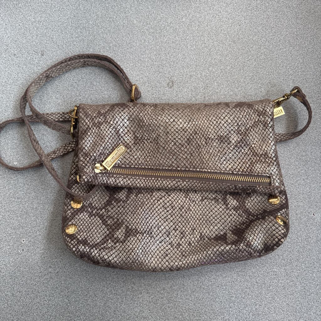 HAMMIT,SNAKESKIN CROSSBODY ,GOLD