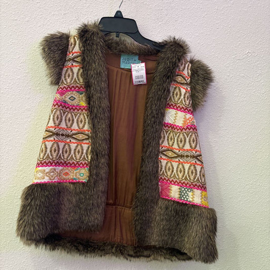 JUDITH MARCH,FAUS FUR VEST W/ EMBROIDERED 23.99, L