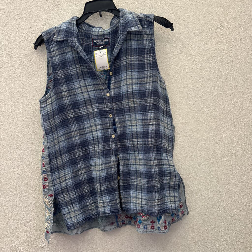 JW PLAID FLORAL TOP