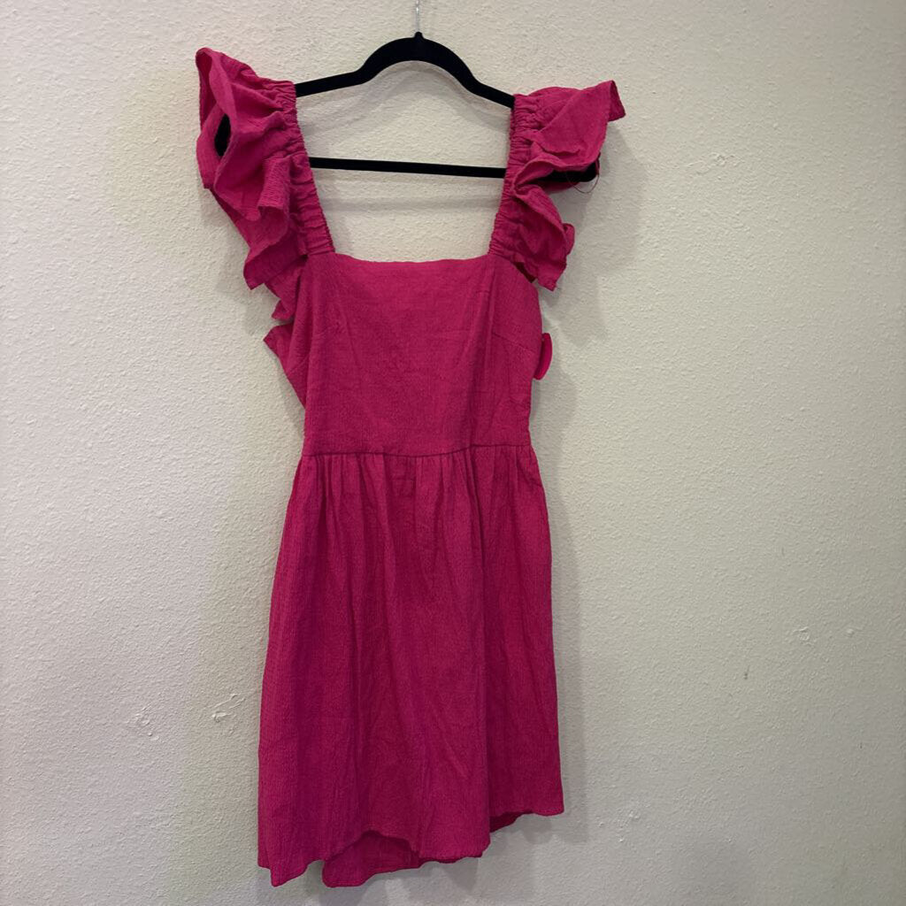 FRANCESCA'S,NWT RUFFLE DRESS ,PINK ,L