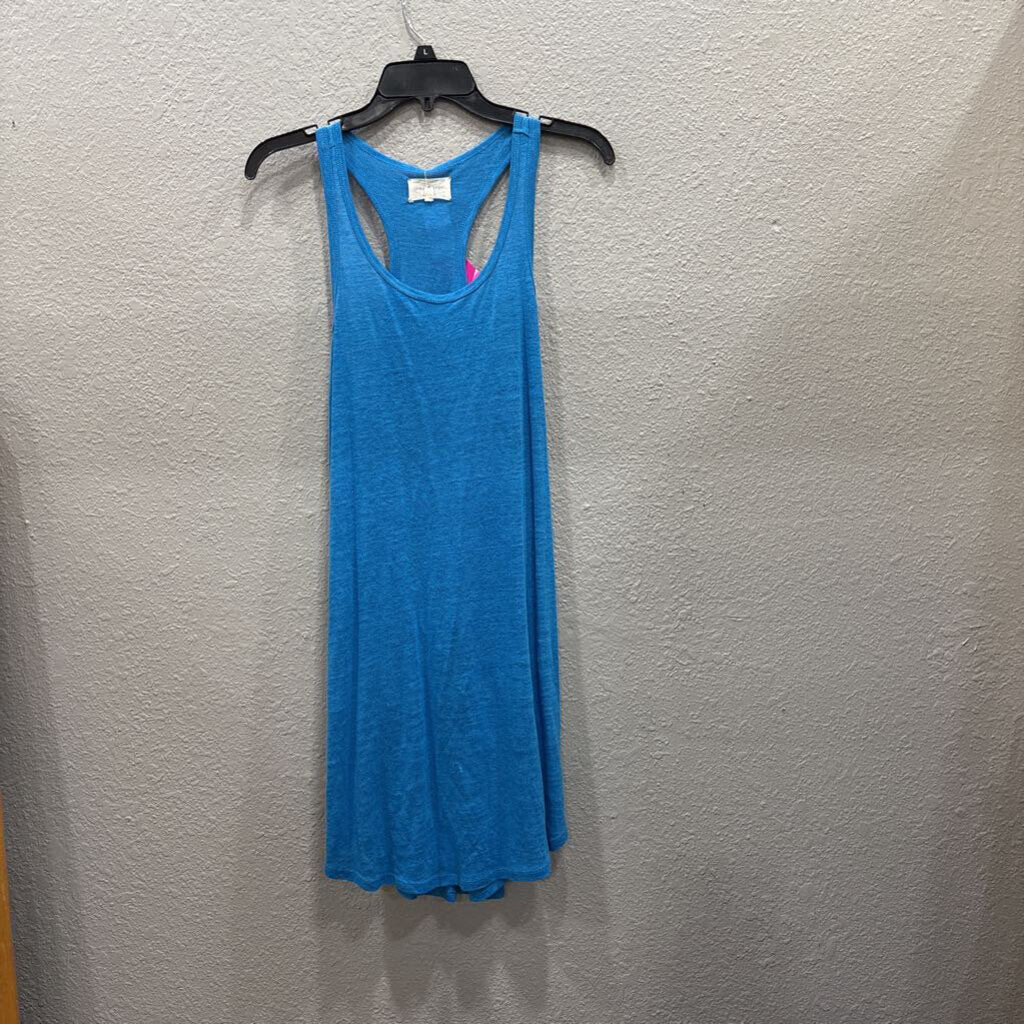 LOU&GREY,NWT TANK DRESS ,BLUE,S