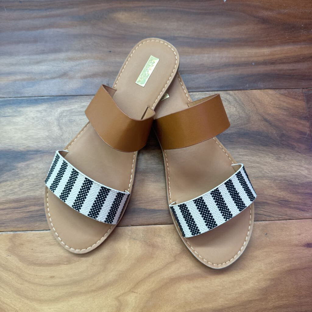 QUPID,NEW SANDALS ,BLK/WHT,10