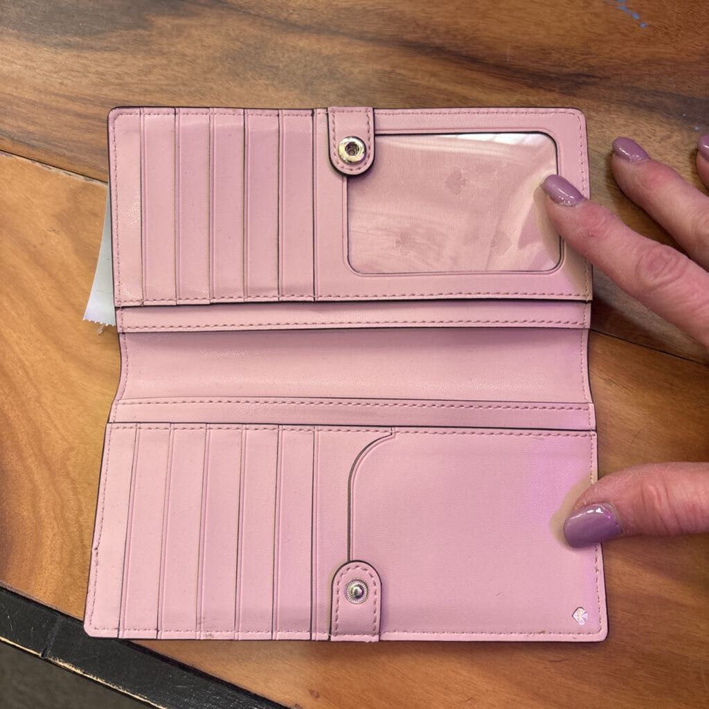 KATE SPADE,KS WALLET ,wine pink white