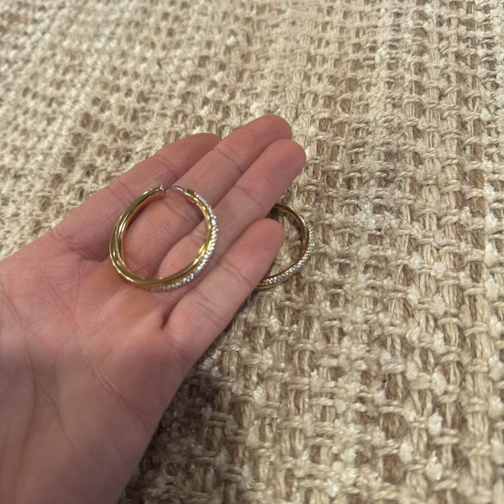 MICHAEL KORS,Hoop DIAMONDS HOOP EARRINGS ,Gold