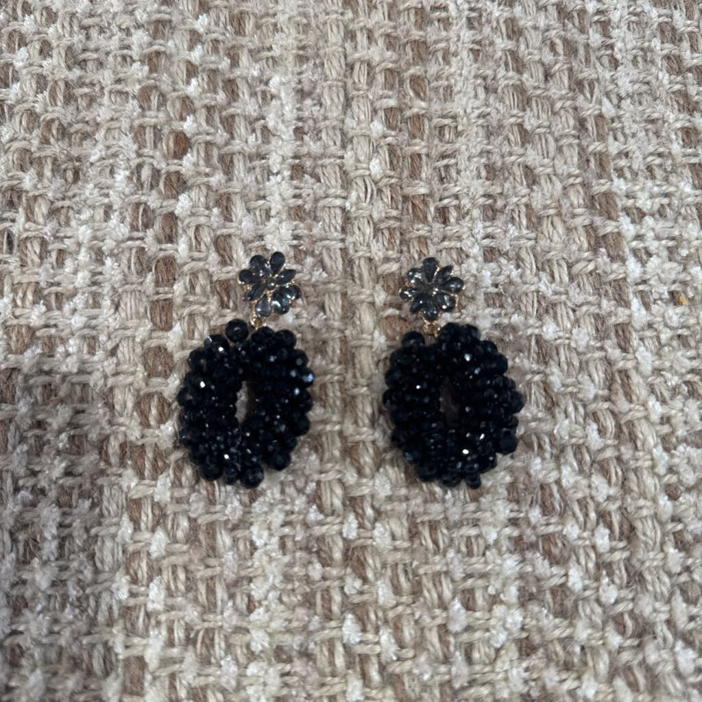 NO LABEL,Bead dangle earring,Gry/BLK