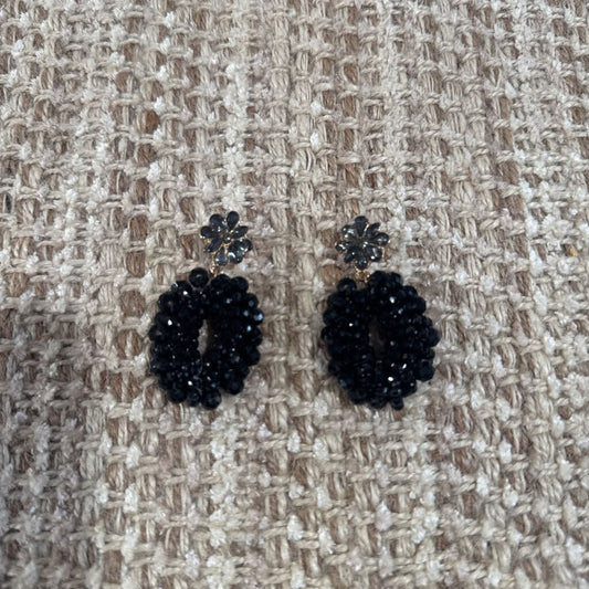 NO LABEL,Bead dangle earring,Gry/BLK