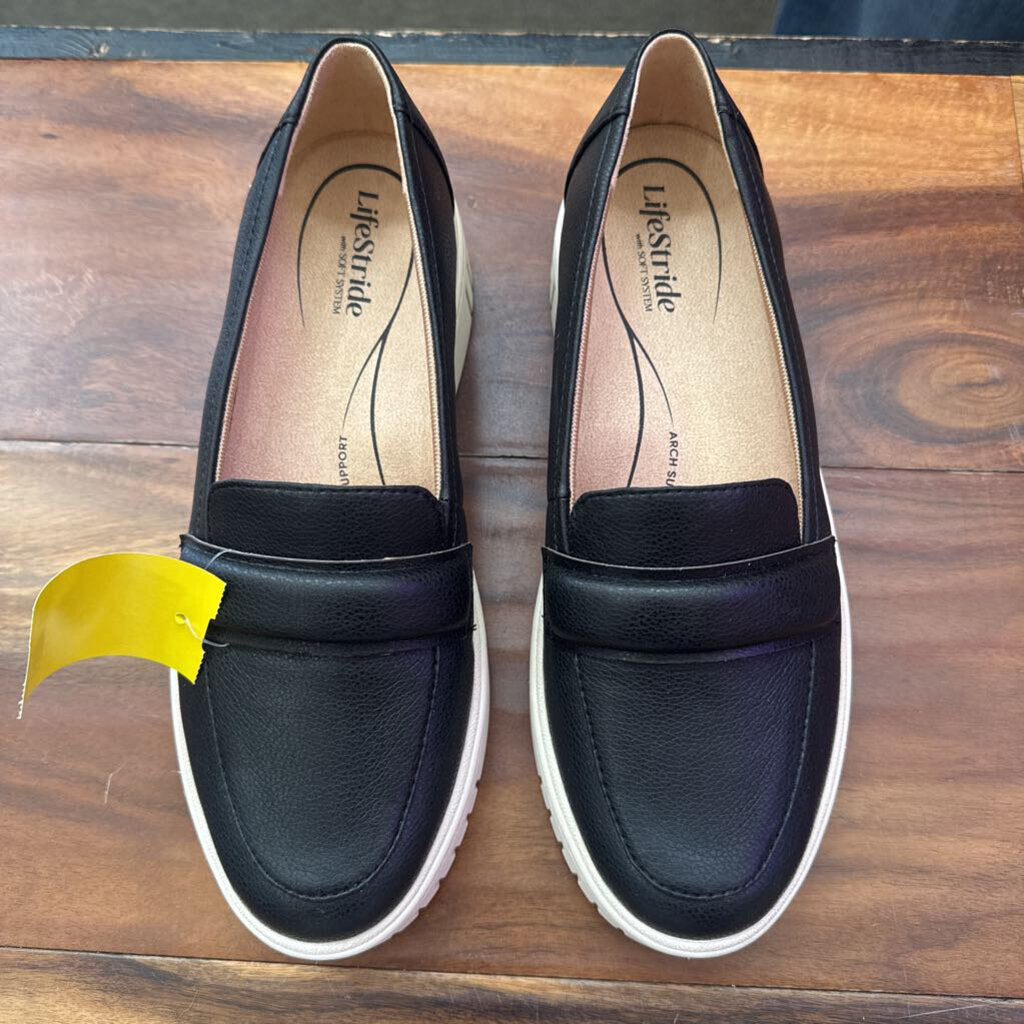 LIFE STRIDE,NEW LOAFER ,BLK/WHT,7.5