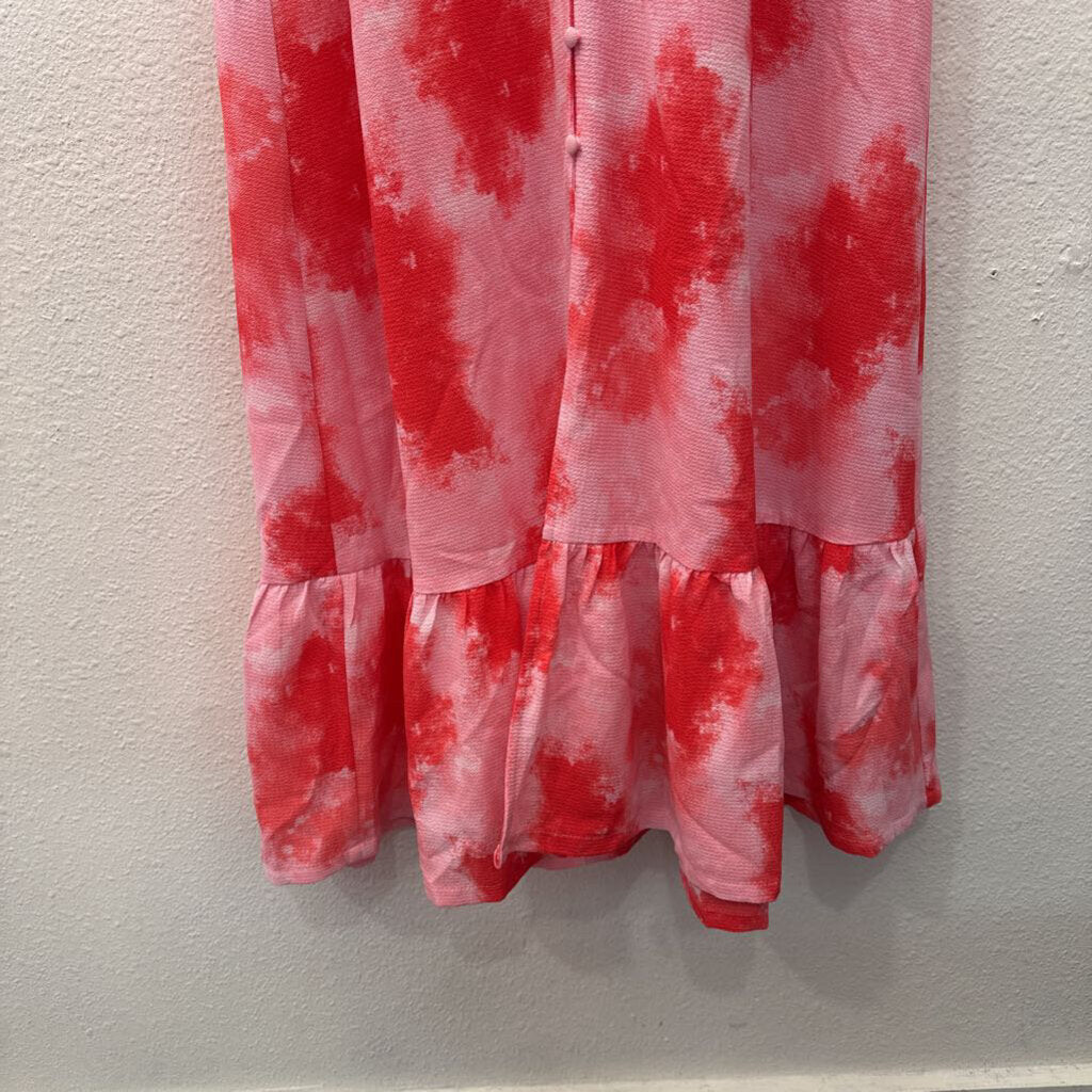 BUDDY LOVE,SHEER PATTERNED DRESS ,PINK MULTI,S/M