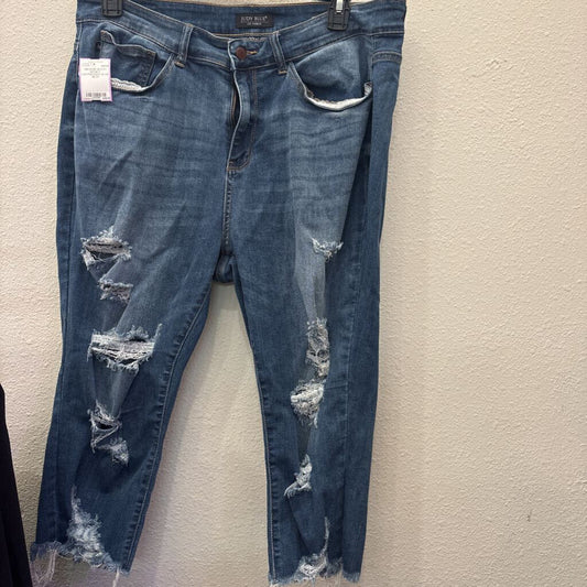 JUDY BLUE,MEDIUM WASH SKINNY DISTRESSED,BLUE,18/20