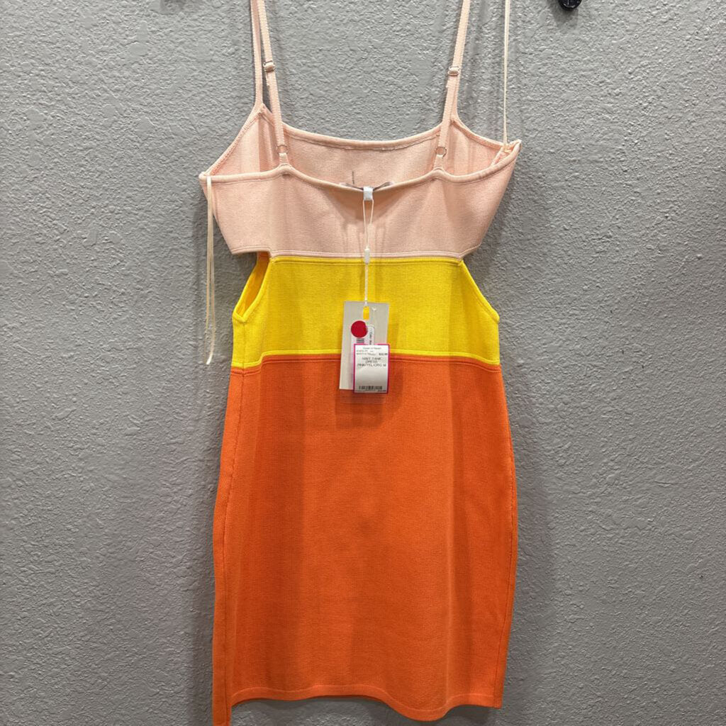 FINAL TOUCH,NWT TANK DRESS ,PINK/YEL/ORG,M