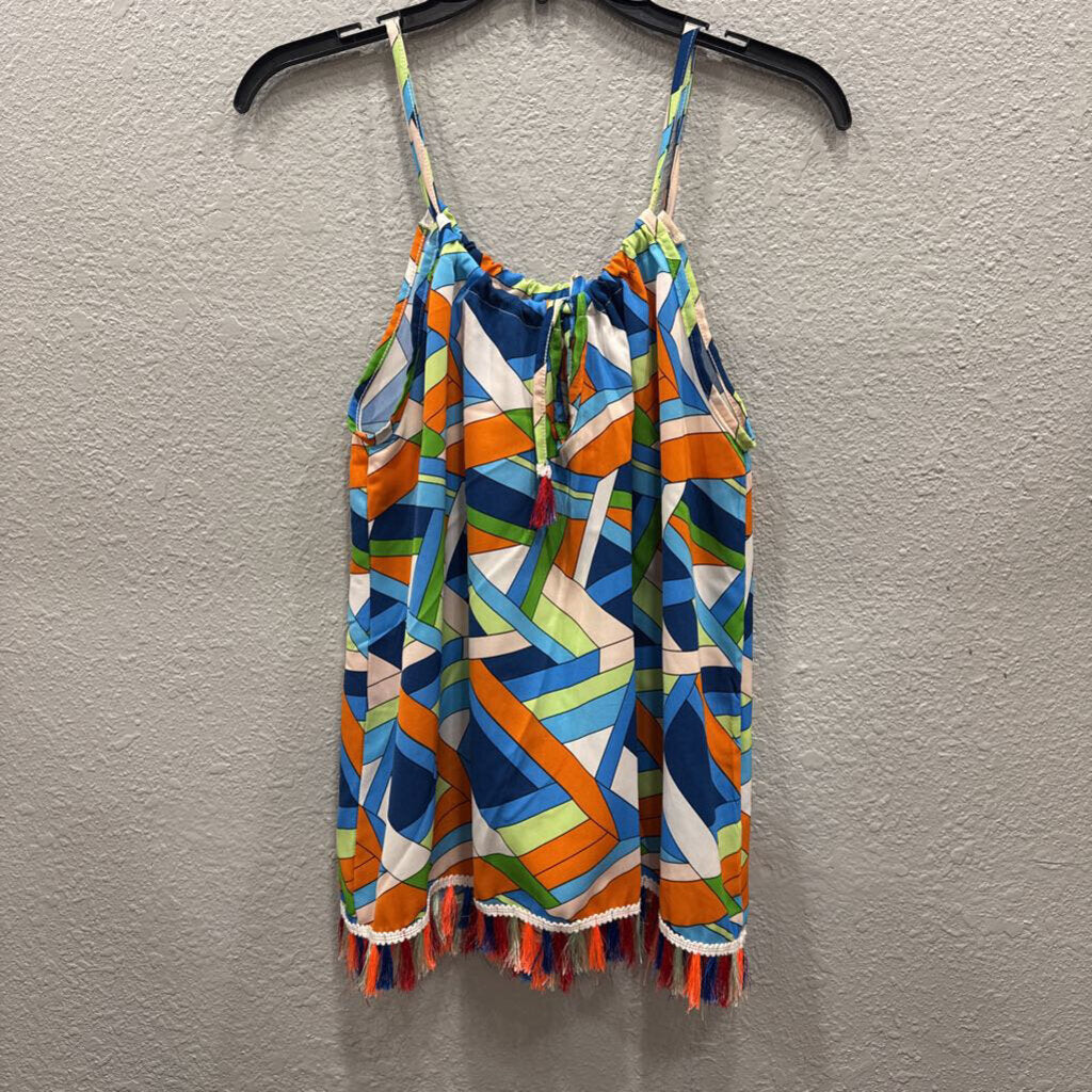 ANEL,PATTERNED TASSLE TANK TOP ,MULTI ,M