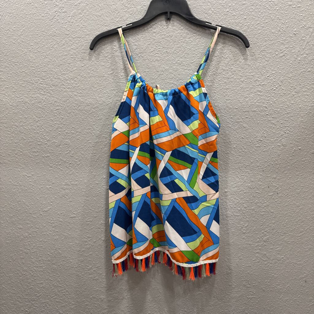 ANEL,PATTERNED TASSLE TANK TOP ,MULTI ,M