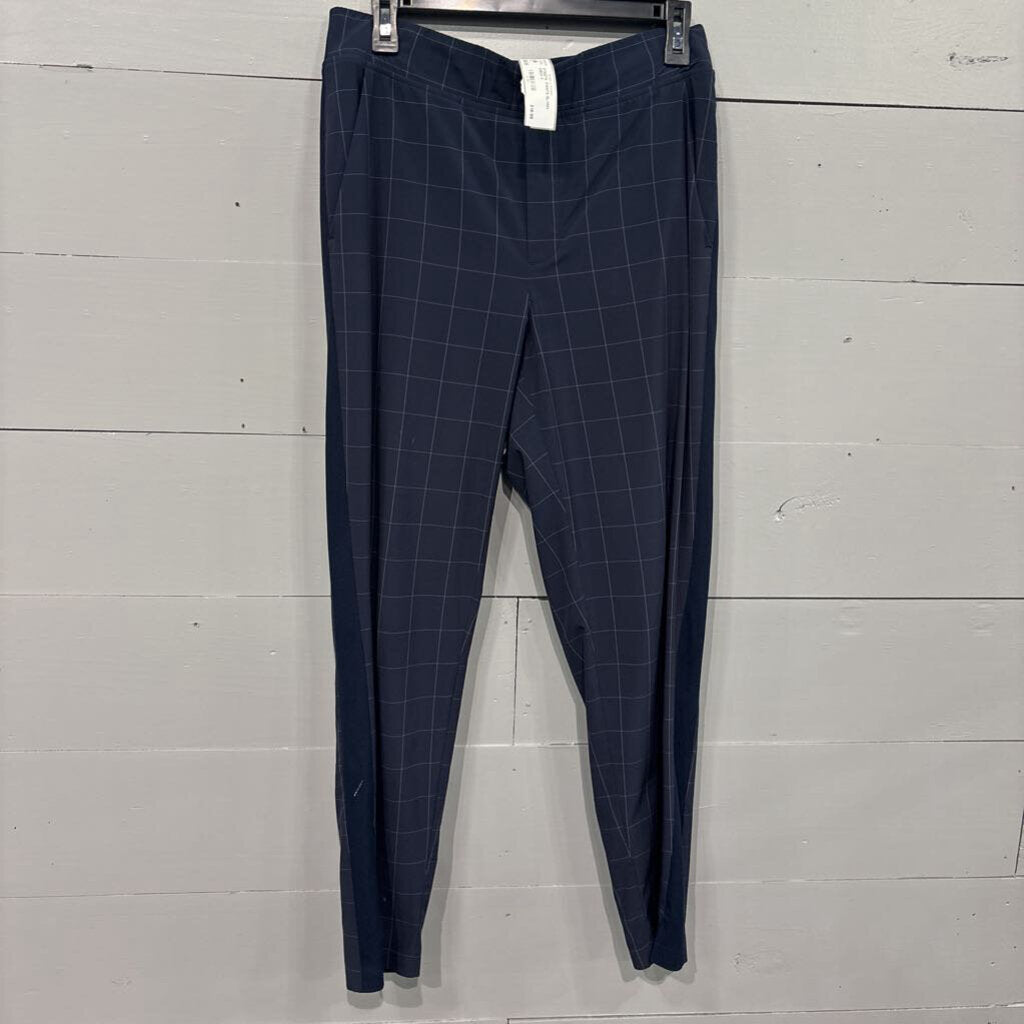 ATHLETA,ATHLETA PANTS,BL/WH CHECK,8