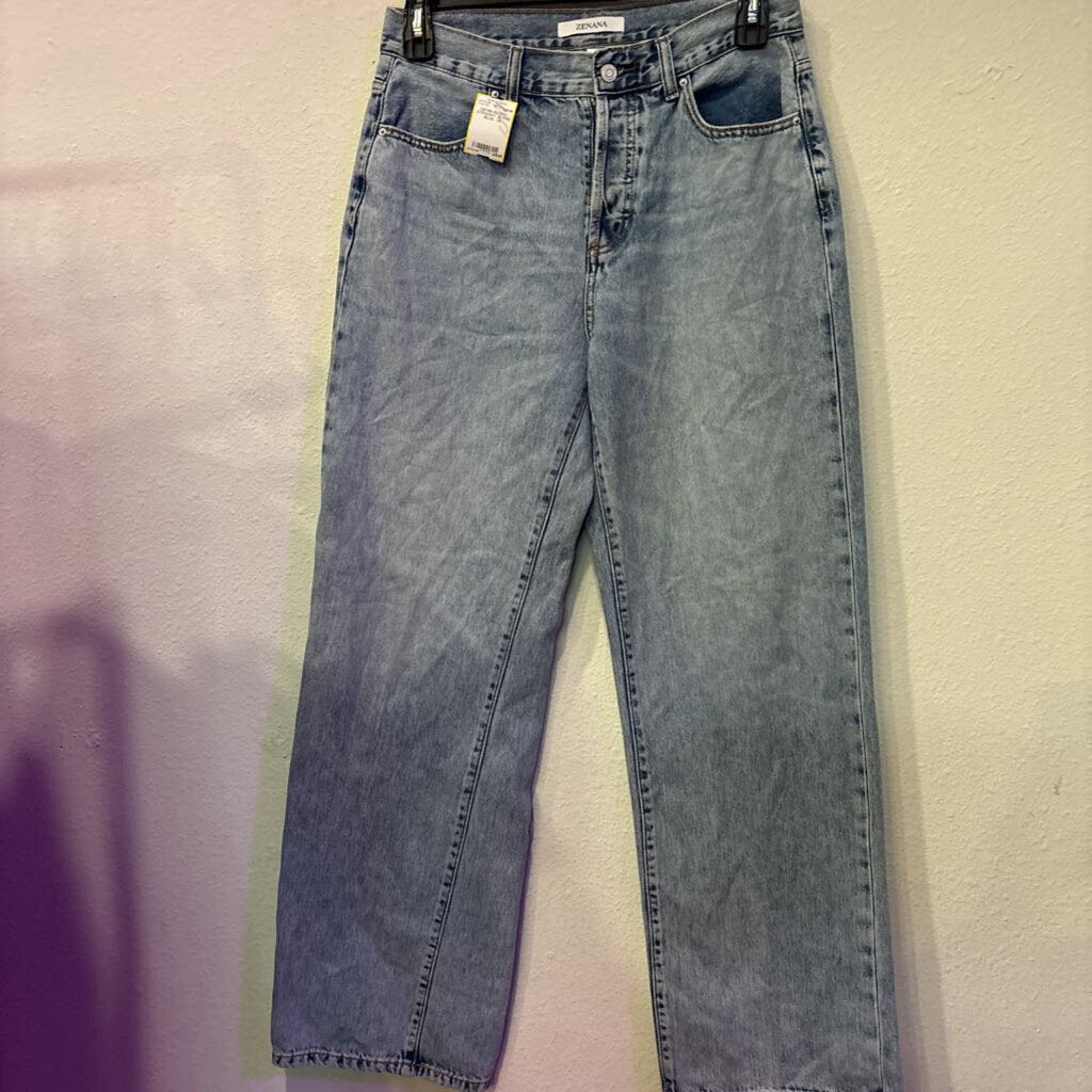 ZENANA,DENIM BAGGY STRAIGHT JEANS,BLUE ,29