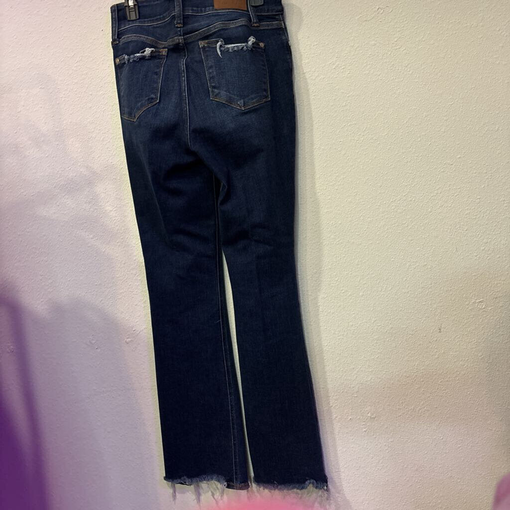 JUDY BLUE,MID RISE BOOT CUT FRAYED, 8/29
