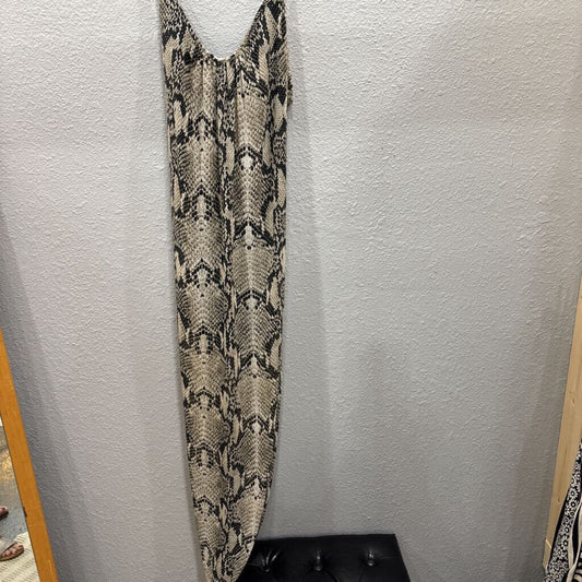 KARLIE,SHEER SNAKE TANK DRESS ,BRN/BLK ,S