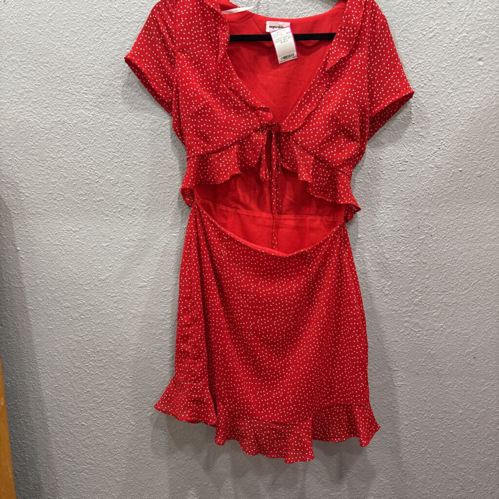SUPERDOWN,SHEER RUFFLE DRESS ,RED WHT BLUE,S
