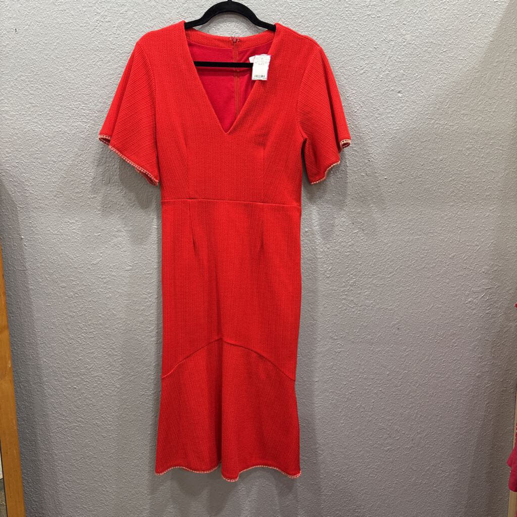 SHILLA,RUFFLE DRESS ,RED WHT ,S