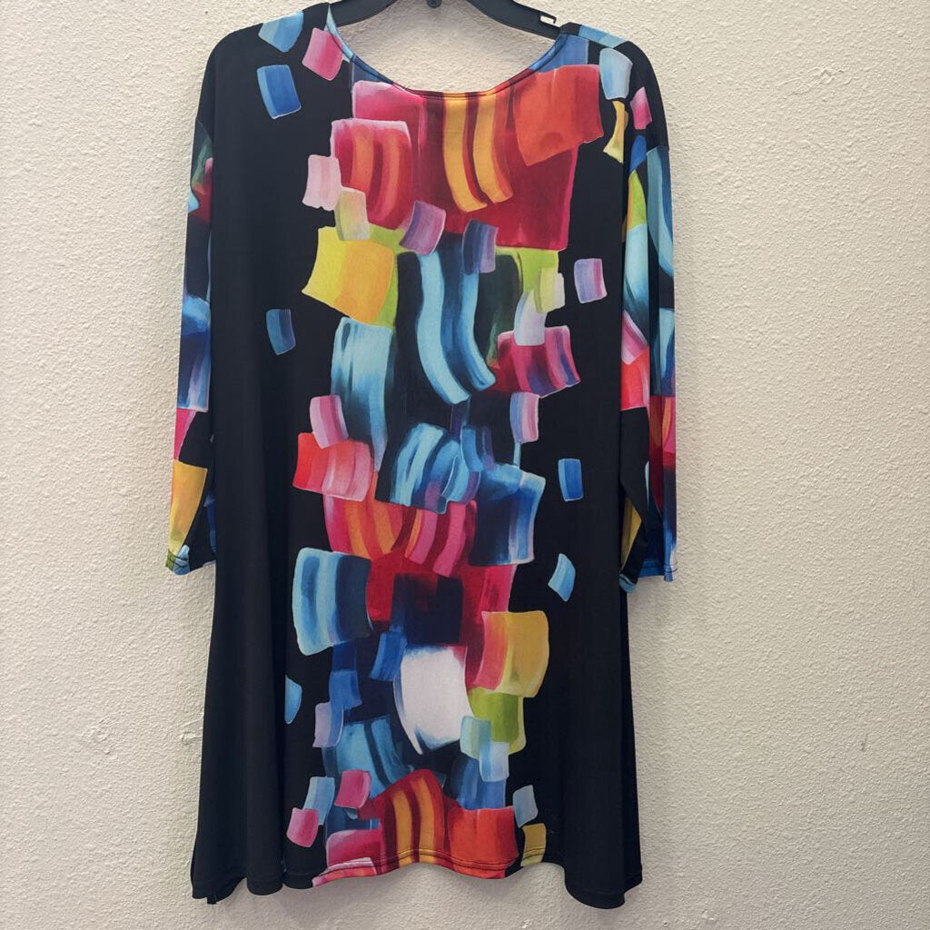 L/S PATTERN TUNIC W/ METAL NWT,MULTI ,XL