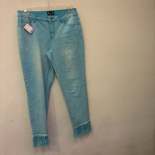 A.Z.I.,TASSLE BOTTOM PANT ,TEAL,10