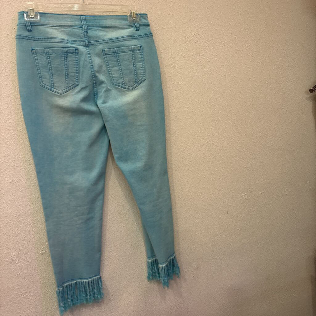 A.Z.I.,TASSLE BOTTOM PANT ,TEAL,10
