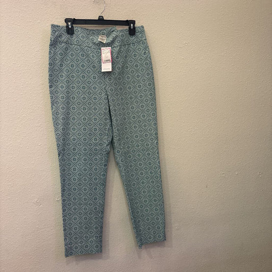 CHICO'S,NWT PATTERNED ,WHT AQUA ,1.5
