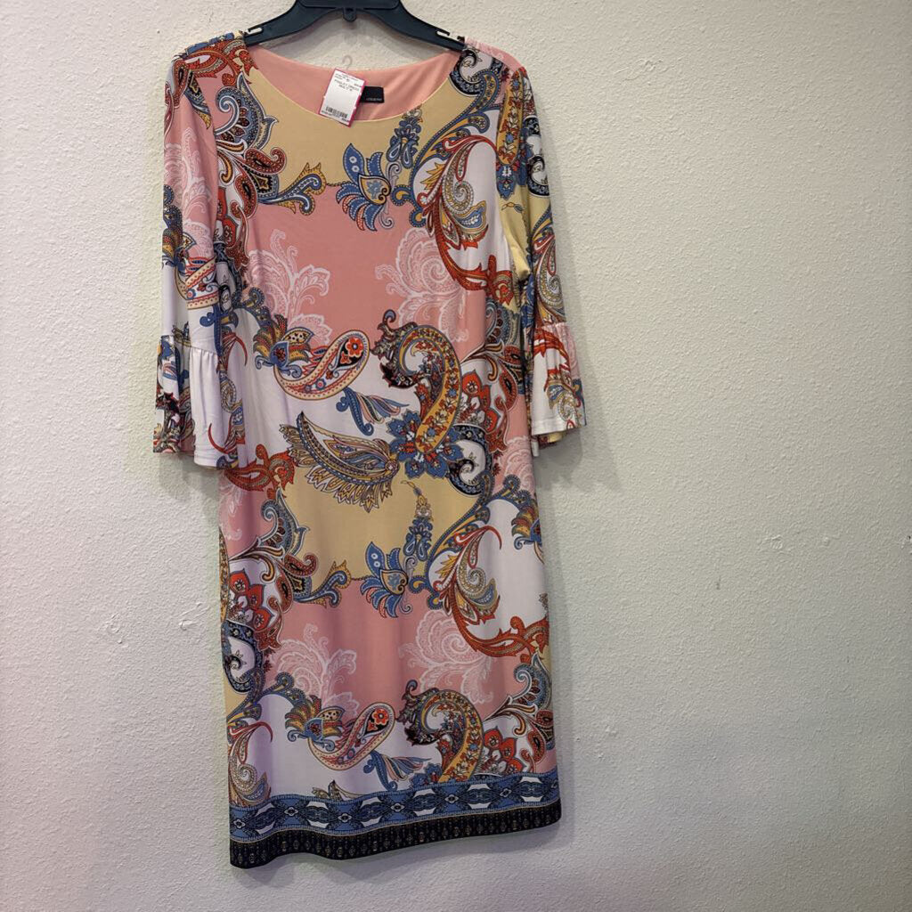 LESLIE FAY,PAISLEY DRESS ,MULTI,10