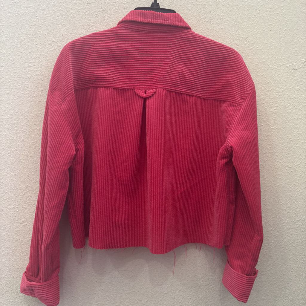 BDG,CORDUROY CROP JACKET ,PINK,S
