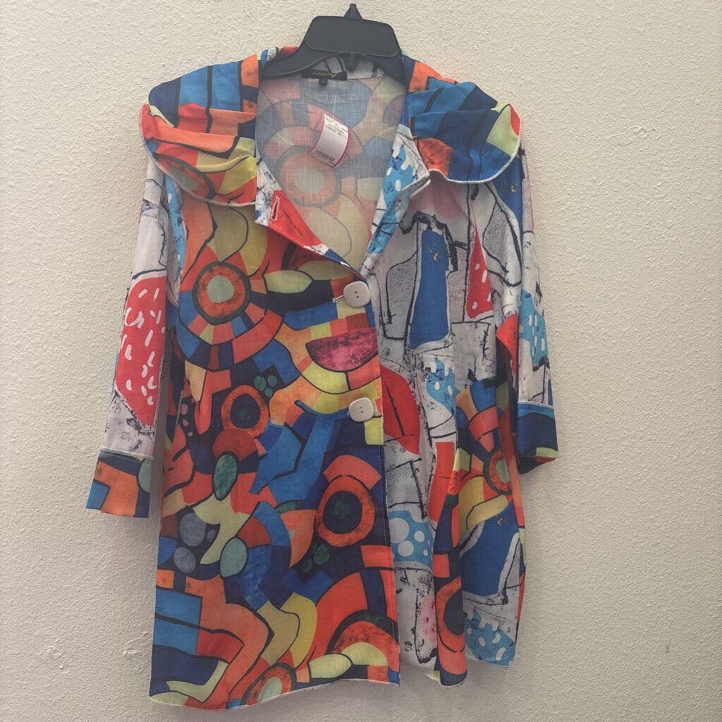 RADZOLI,PATTERNED KIMONO, MULTI,L