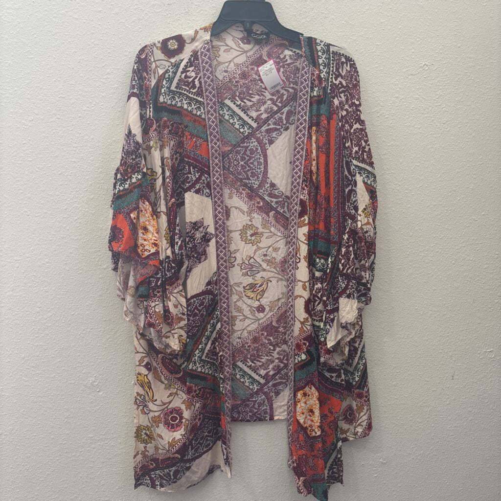 GIGIO,PATTERNED FLOWY KIMONO, MULTI,M