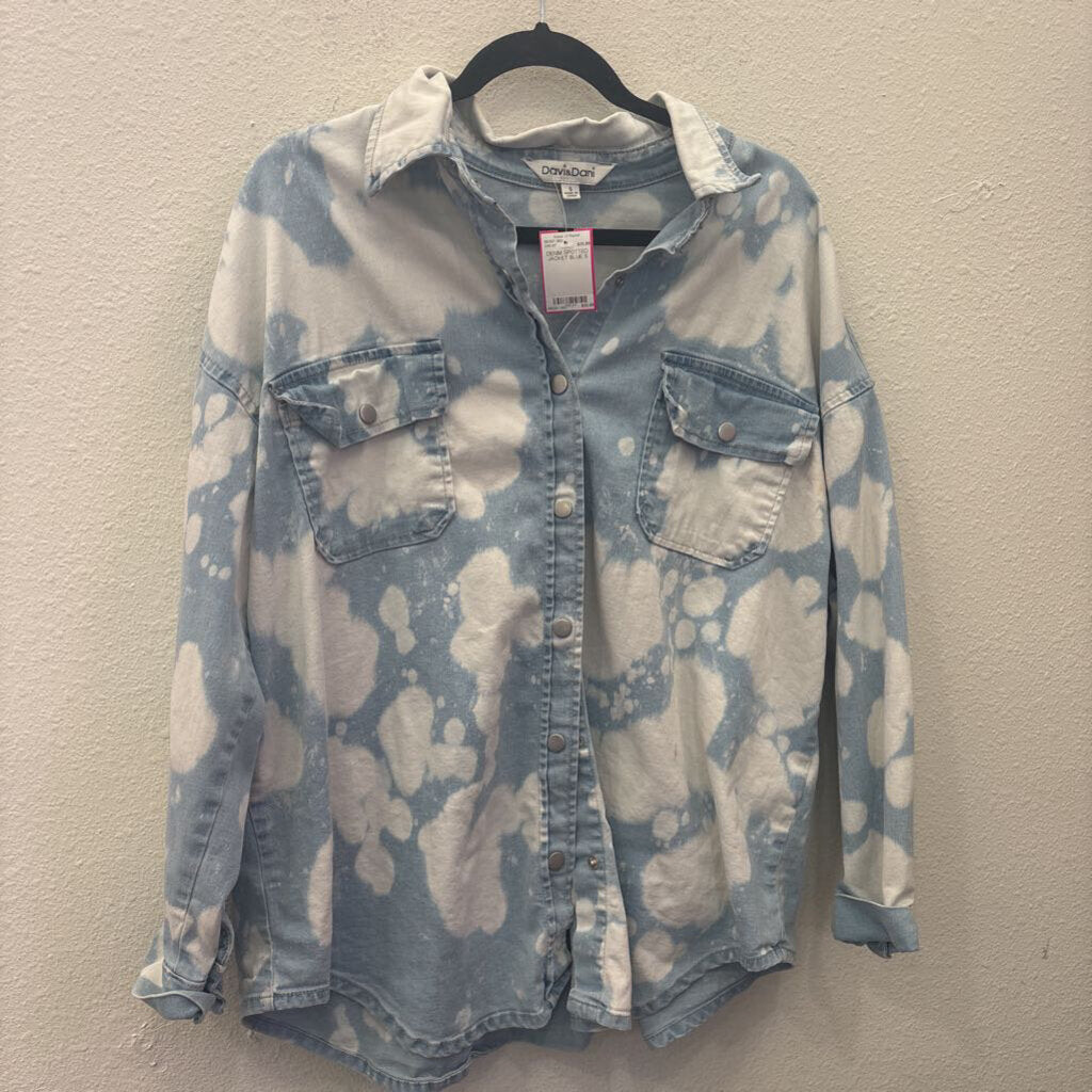 DAVI & DANI,DENIM SPOTTED JACKET,BLUE,S