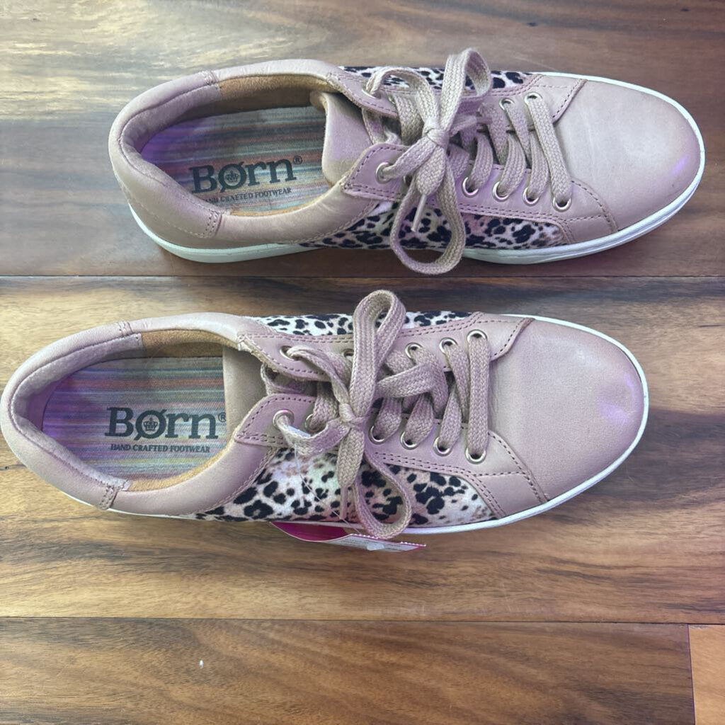 BORN,LEOPARD / LEATHER SHOES, 8.5