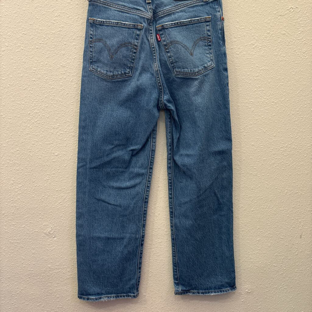 LEVI,DENIM ANKLE STRAIGHT JEANS ,BLUE,27