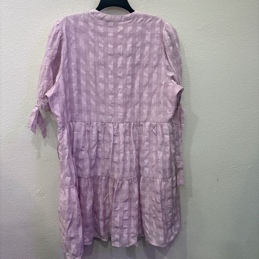 PINCH,S/S PUCKERED TIERED DRESS,VIOLET,XXL