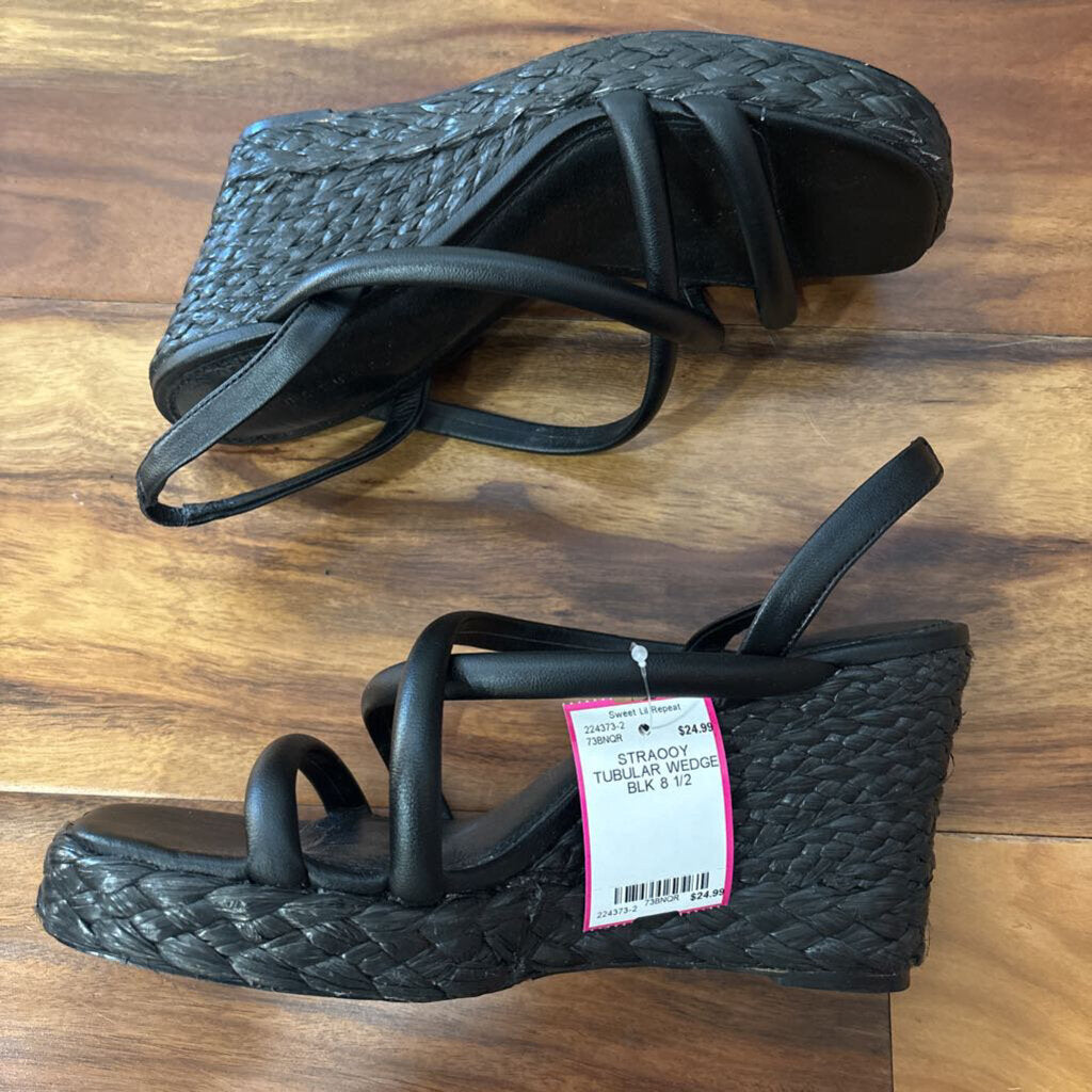 SANTUARY,STRAOOY TUBULAR WEDGE ,BLK,8 1/2