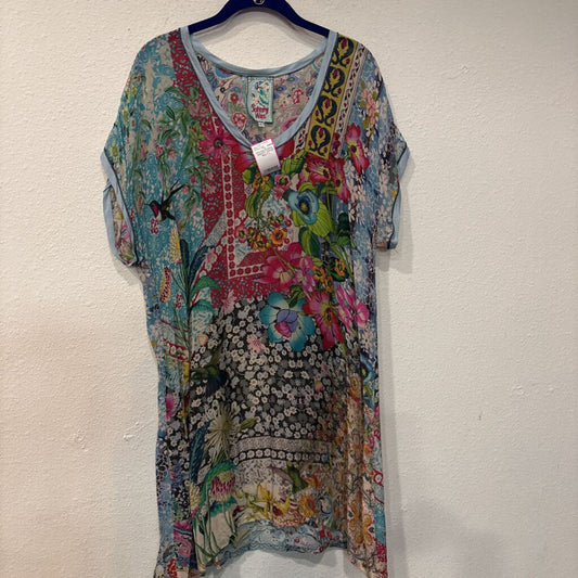 JOHNNY WAS,RAYON FLORAL SHEATH DRESS,MULTI,L