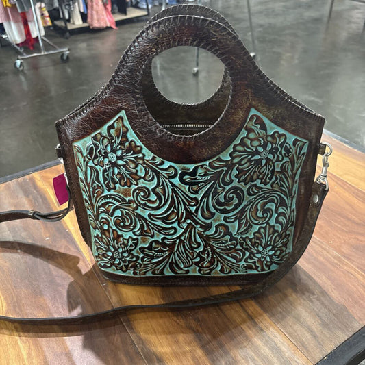 PN CAVO TOT IN TURQ TOOLED LEATHER ,TURQ