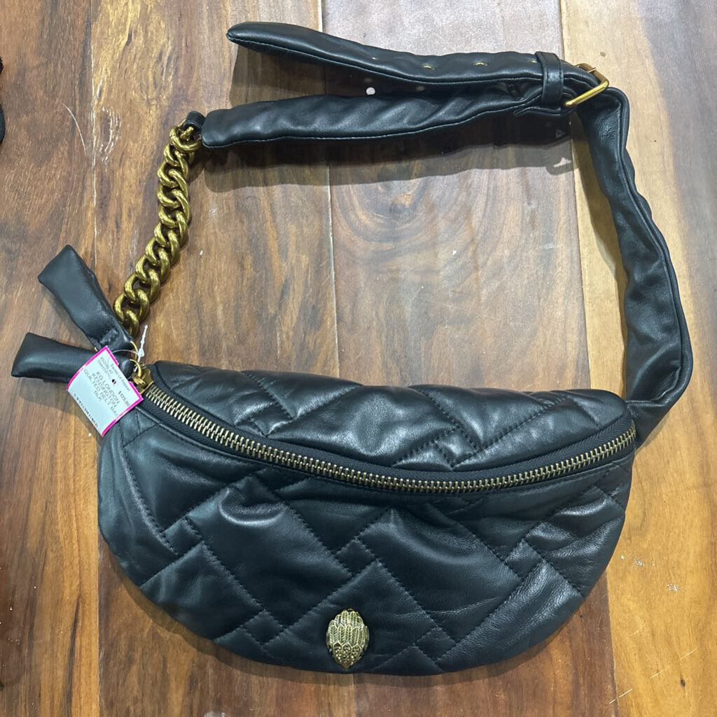 KURT GEIGER,KG LONDON KENSINGTON QUILTED BELT BAG,BLK