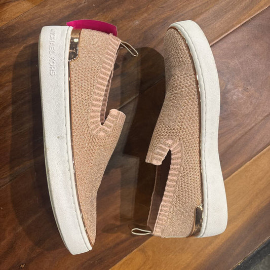 MICHEAL KORS,MK SNEAKERS W/ ROSE GOLD,PEACH,6.5